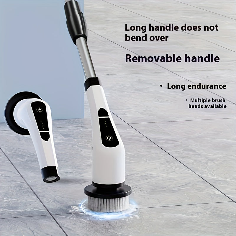 9-in-1 Electric Spin Scrubber with Adjustable Handle & 9 Brush Heads – Cordless, Waterproof & Rechargeable Cleaning Brush
