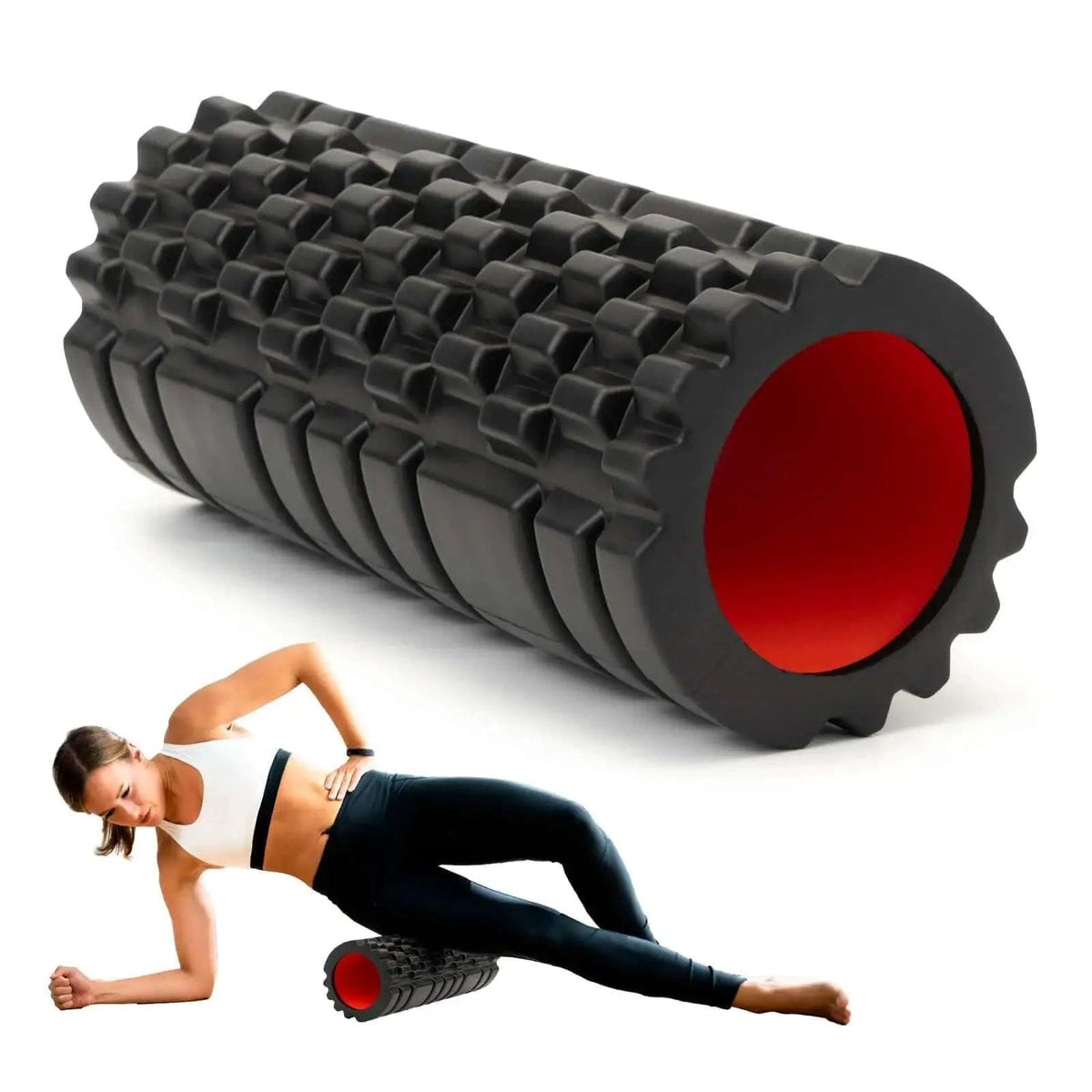 Deep Tissue Foam Roller 13 Inch High Density Massager For Muscle Release And Myofascial Trigger Point Therapy, Back And Leg Roller For Fitness, Yoga And Pilates, Patented Design, Black