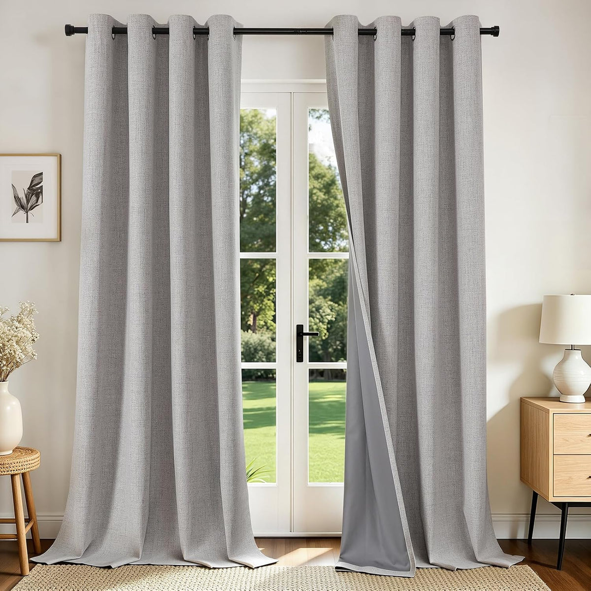 Blackout Curtains 96 Inches Long Blackout Curtains 2 Panels, Thermal Insulation Noise Reducing Room Darkening Opaque Curtains for Bedroom Living Room Window, Privacy Protection 2 Panels Set