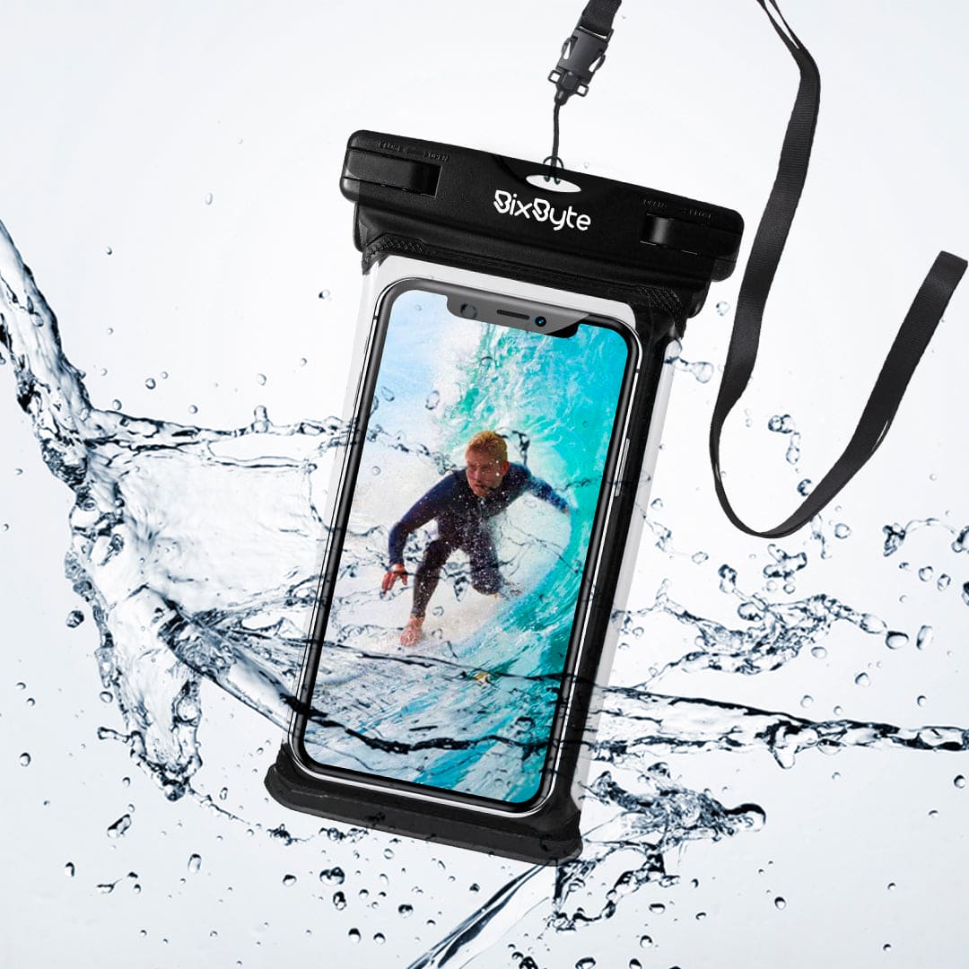 BixByte Universal IPX8 Certified Waterproof Phone Pouch- Matte Black